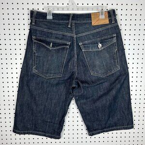 Sean John Hip Hop Baggy Jean Shorts Size 32‎ Jorts Wide Leg Skate Y2K Flap Dark